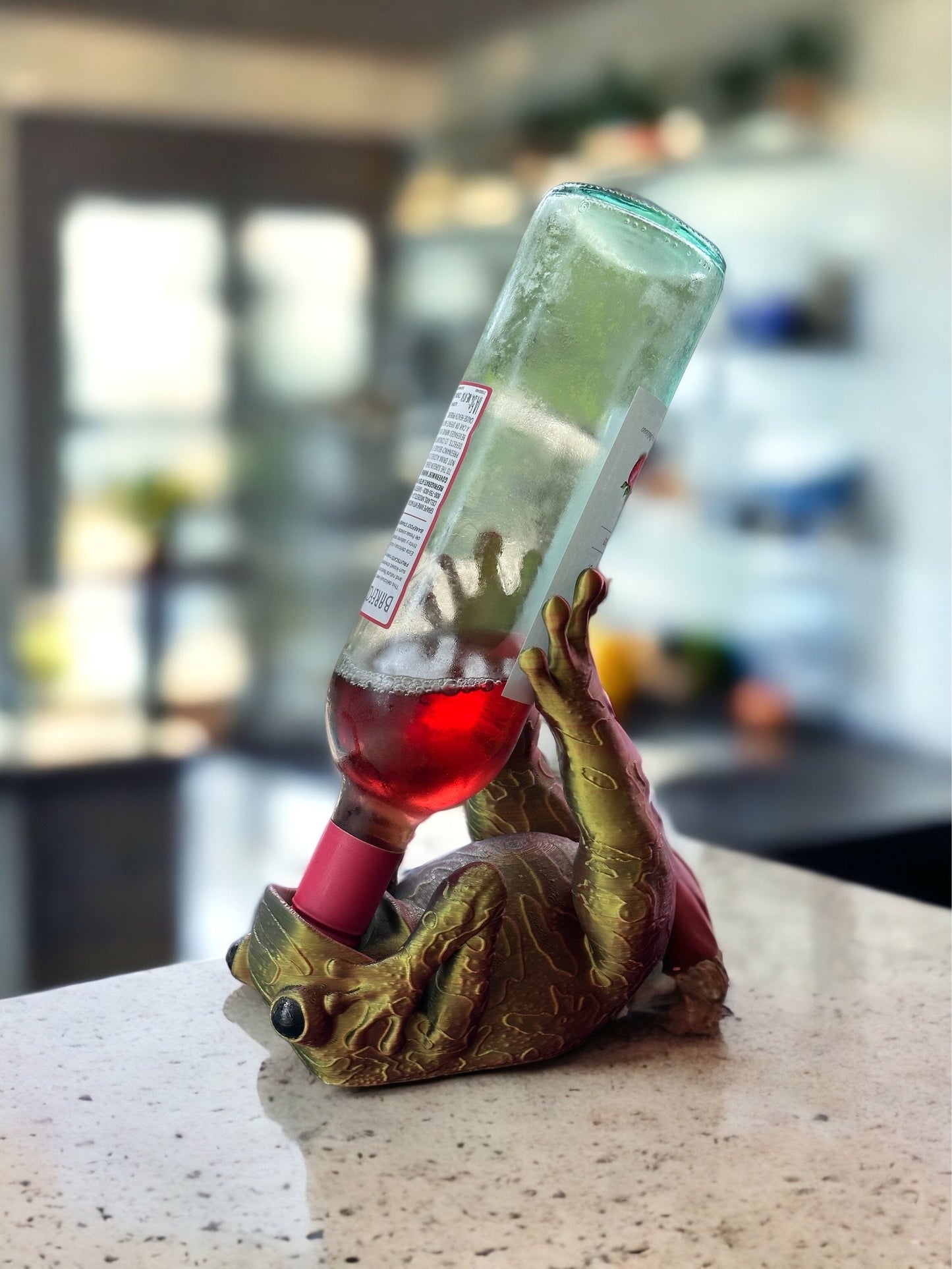 Frog Wine Bottle Holder / 3D Printed Wine Holder