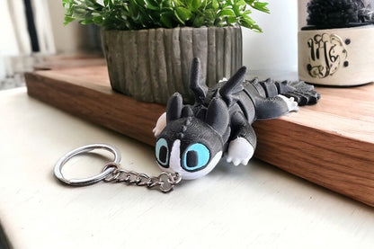 Mini Baby Black Dragon Keychain - RJM Customs