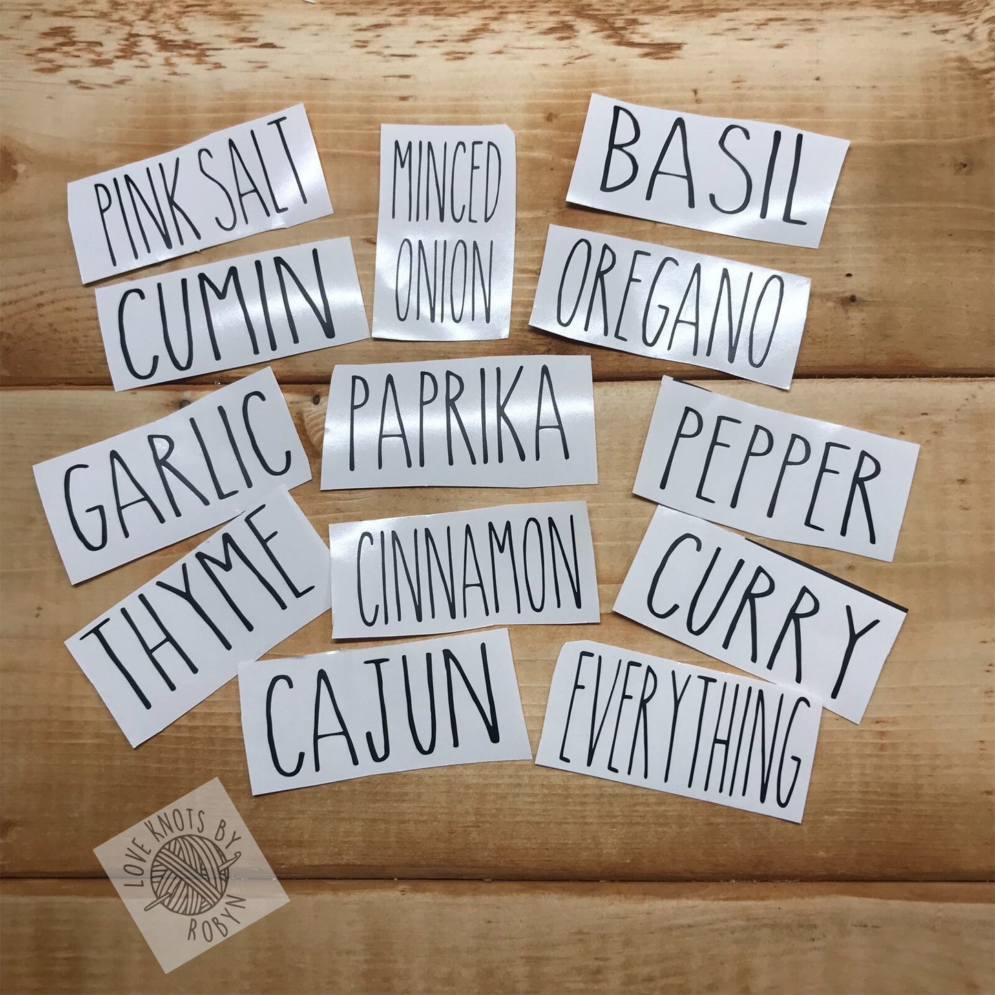 Rae Dunn Inspired Spice Decals / Farmhouse Kitchen Spice Decals / Spice Jar Decals - RJM Customs