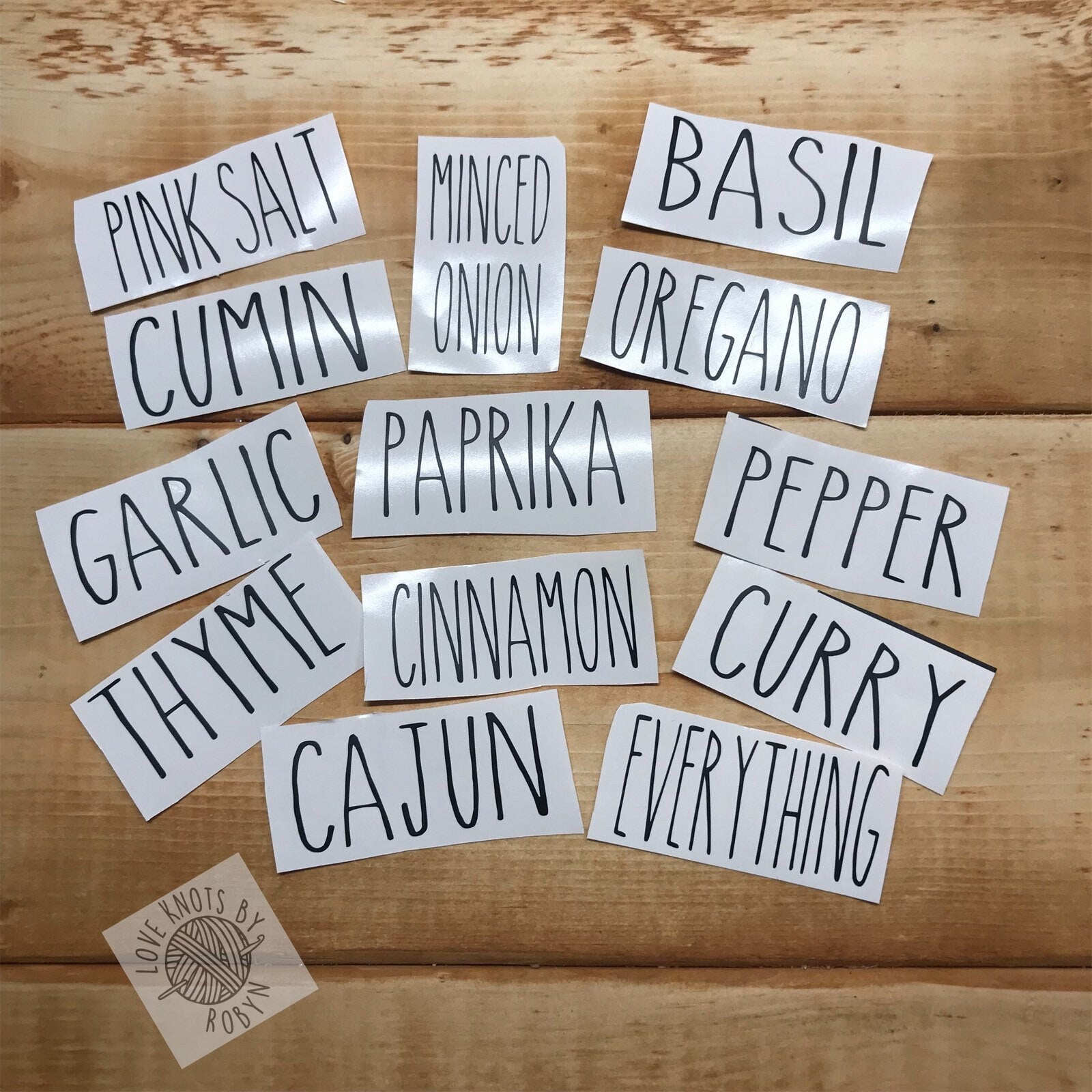 Rae Dunn Inspired Spice Decals / Farmhouse Kitchen Spice Decals / Spice Jar Decals - RJM Customs