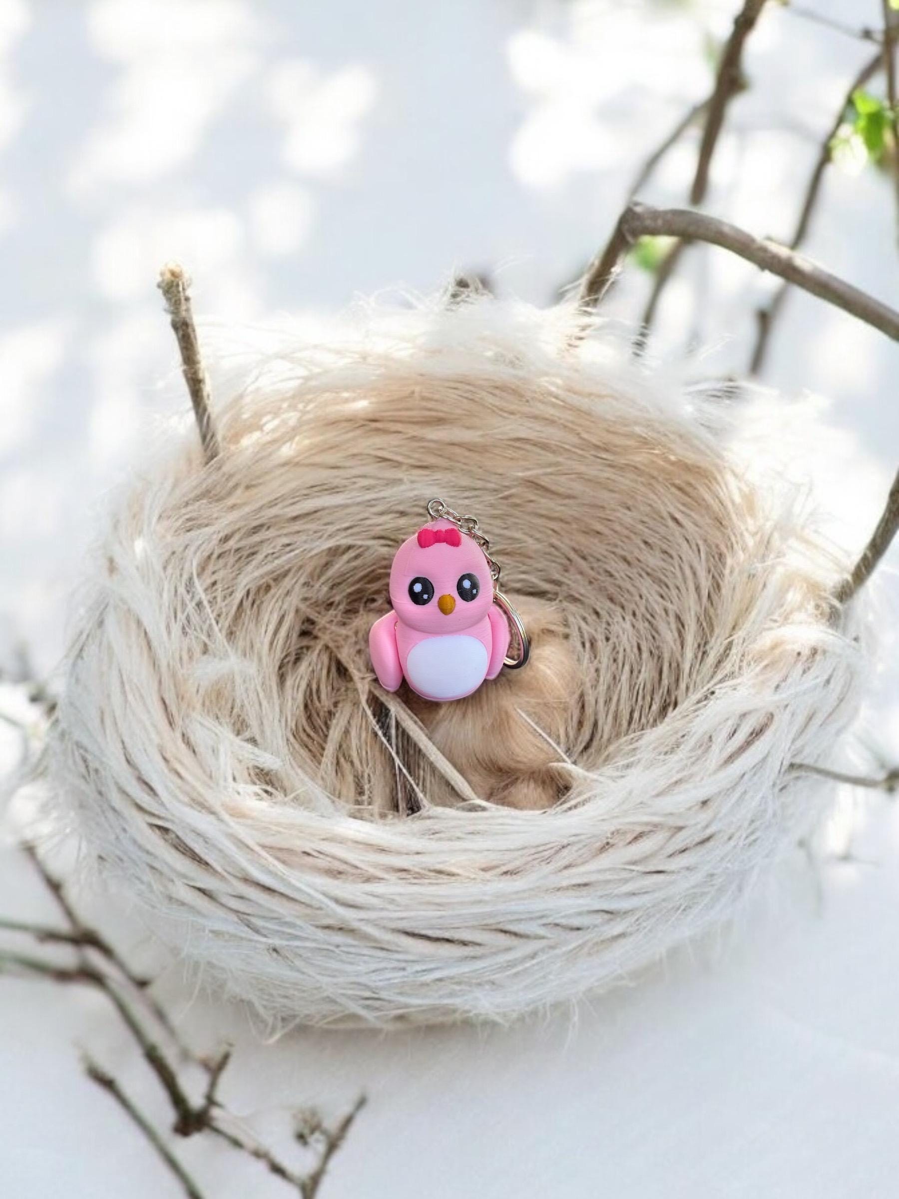 Pink Love Bird Keychain / 3d printed Keychain - RJM Customs