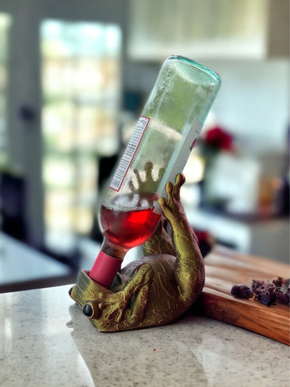 Frog Wine Bottle Holder / 3D Printed Wine Holder