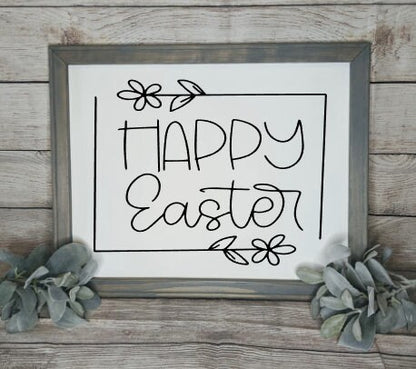 Happy Easter Reverse Canvas Sign