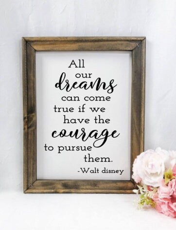 All our Dreams can come True Reverse Canvas Sign