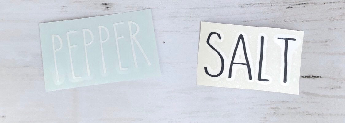 Rae Dunn Inspired Salt and Pepper Decals - RJM Customs