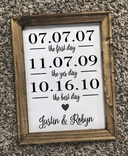 First Day Yes Day Best Day Reverse Canvas Sign