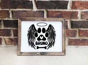 Personalized Dog Memorial Reverse Canvas Sign