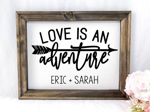 Love is An Adventure Reverse Canvas Sign