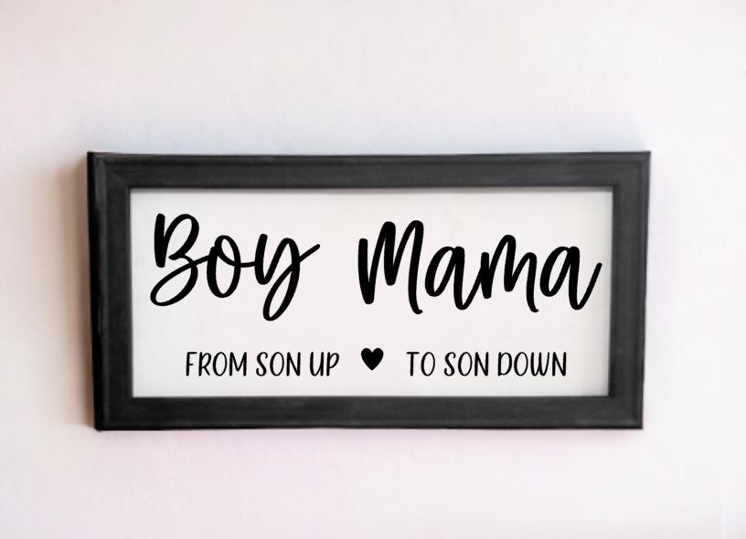 Boy Mama Canvas Sign