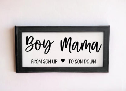 Boy Mama Canvas Sign