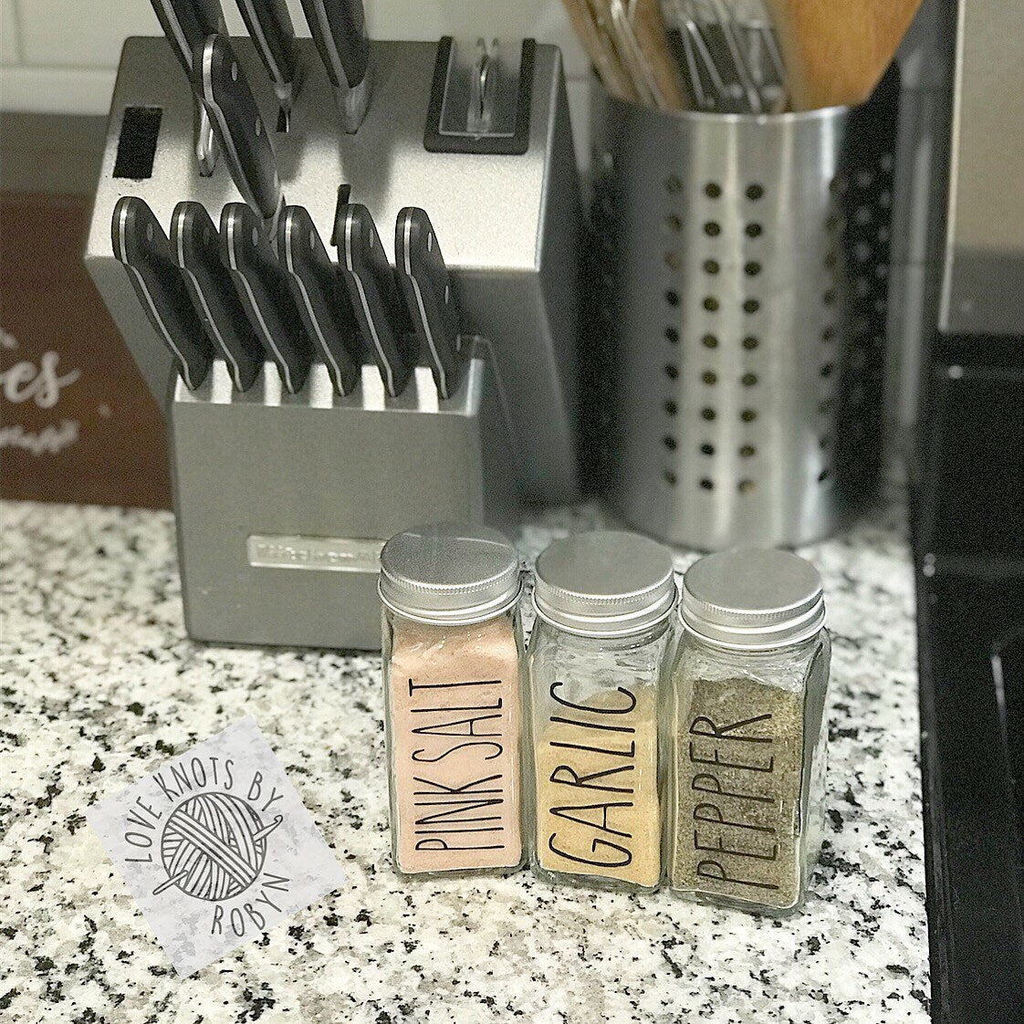 Rae Dunn Inspired Spice Decals / Farmhouse Kitchen Spice Decals / Spice Jar Decals - RJM Customs
