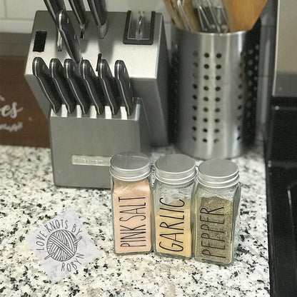 Rae Dunn Inspired Spice Decals / Farmhouse Kitchen Spice Decals / Spice Jar Decals - RJM Customs