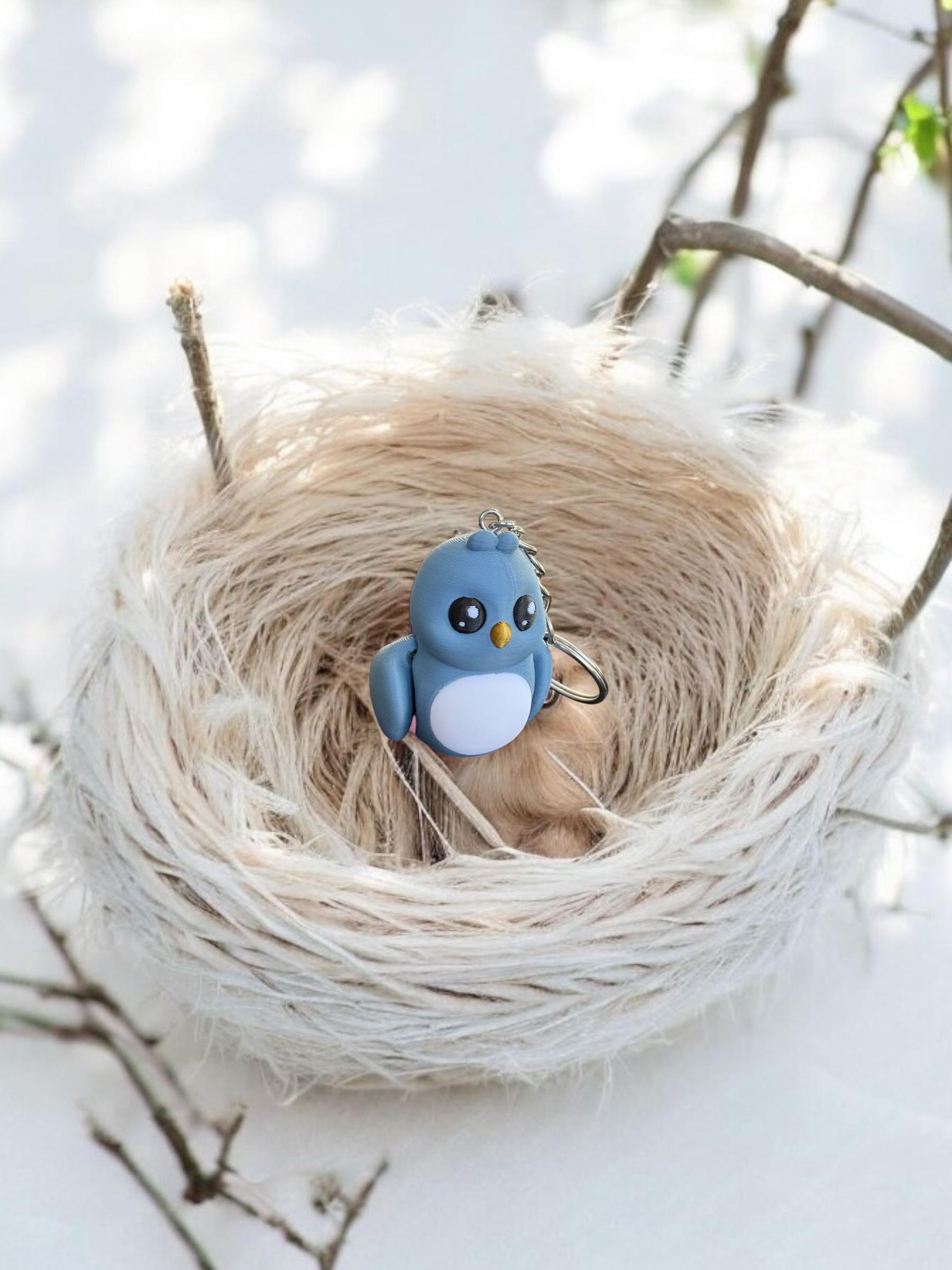 Blue Love Bird Keychain / 3d printed Keychain - RJM Customs