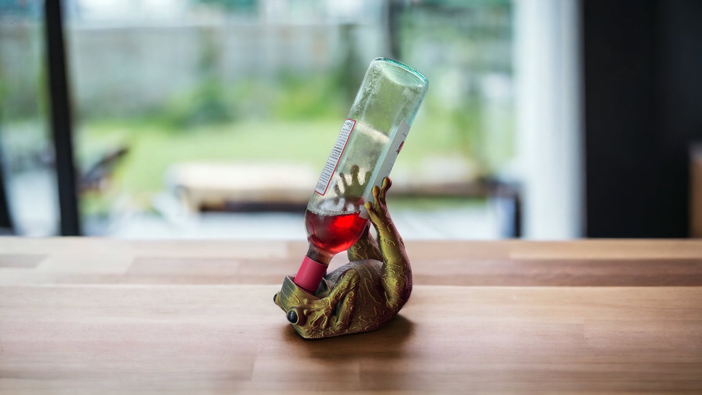 Frog Wine Bottle Holder / 3D Printed Wine Holder
