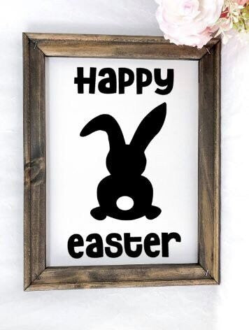 Happy Easter Sign / Reverse Canvas Easter Sign - RJM Customs