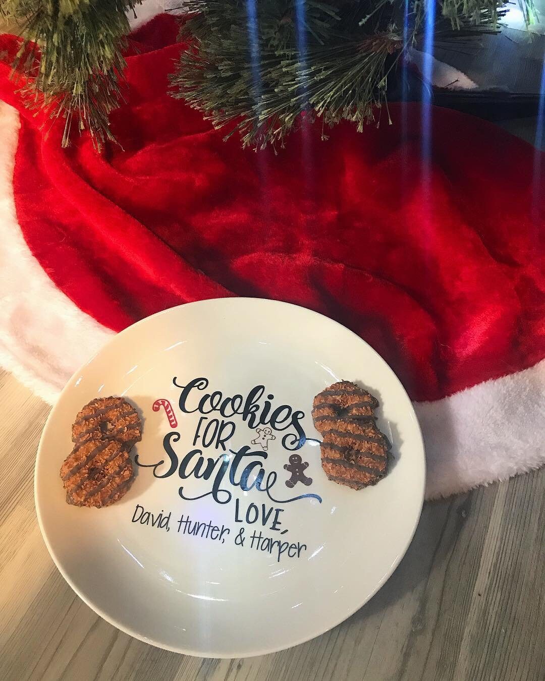 Personalized Cookies With Santa Plate